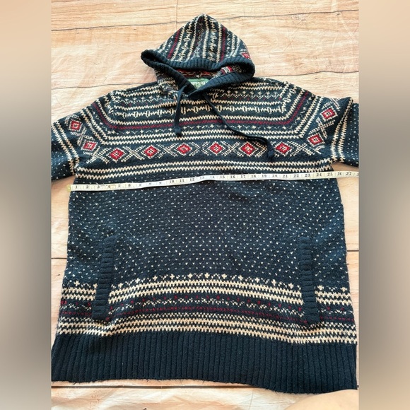 American Eagle Super Soft Birdseye Fairisle Hooded Sweater Mens Xxl - Picture 3 of 9